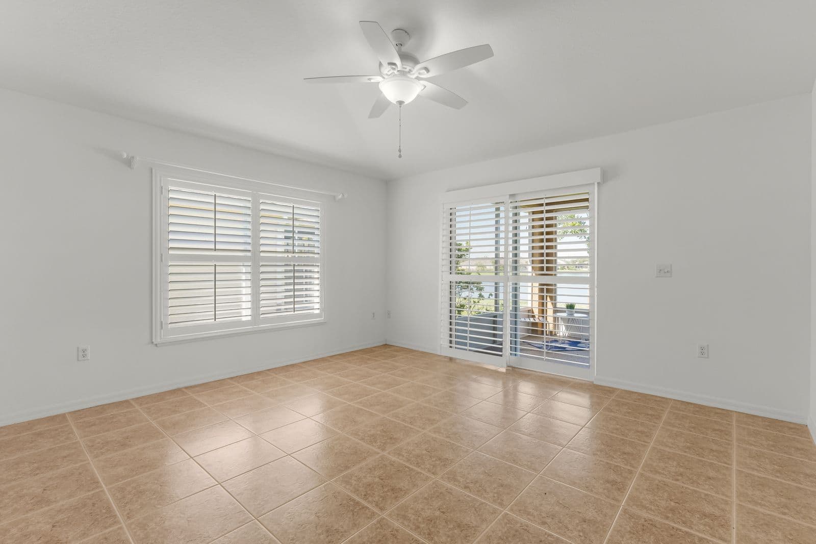 Empty living room before virtual staging.