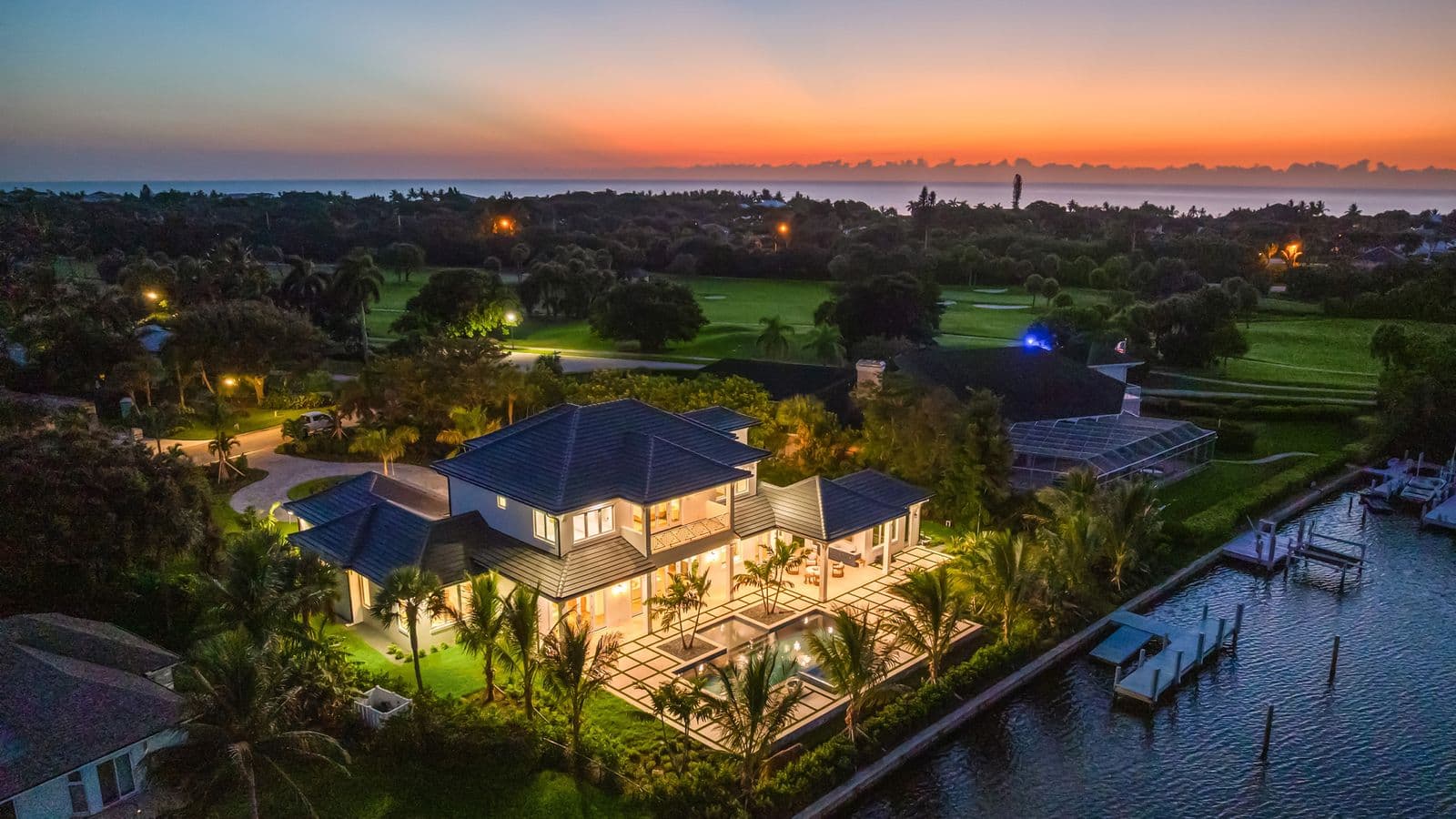 Beautifully lit home during the morning sunrise hours.