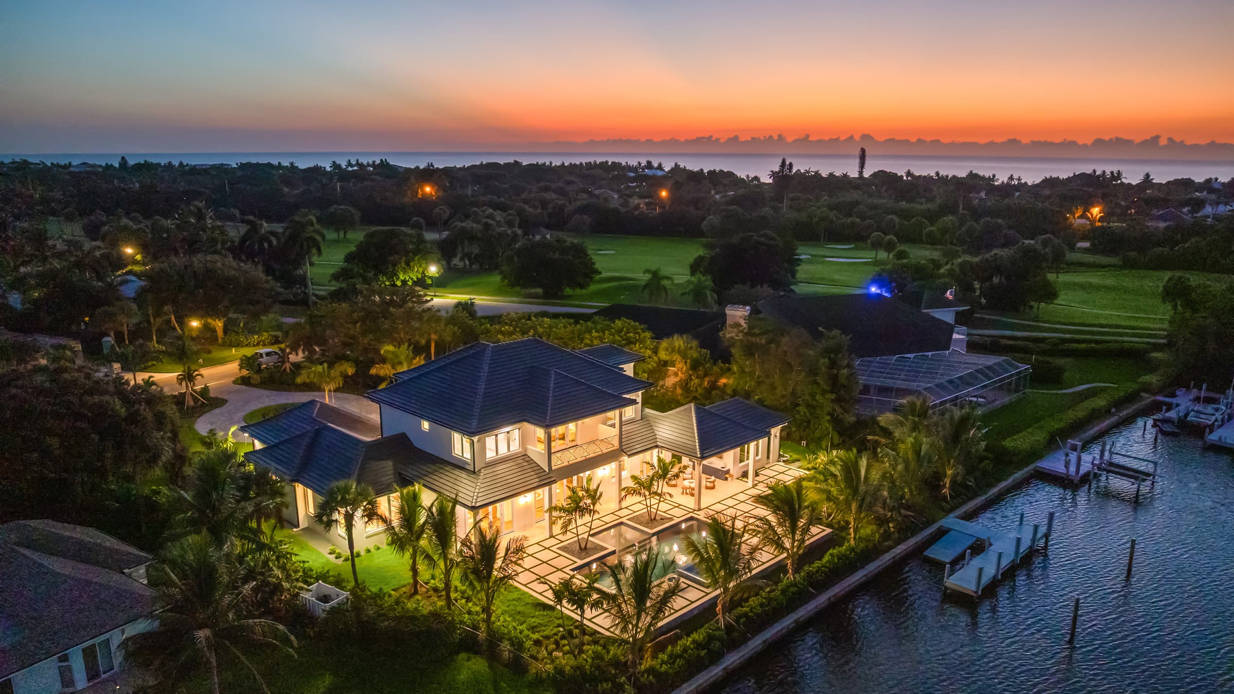 Beautifully lit home during the morning sunrise hours.